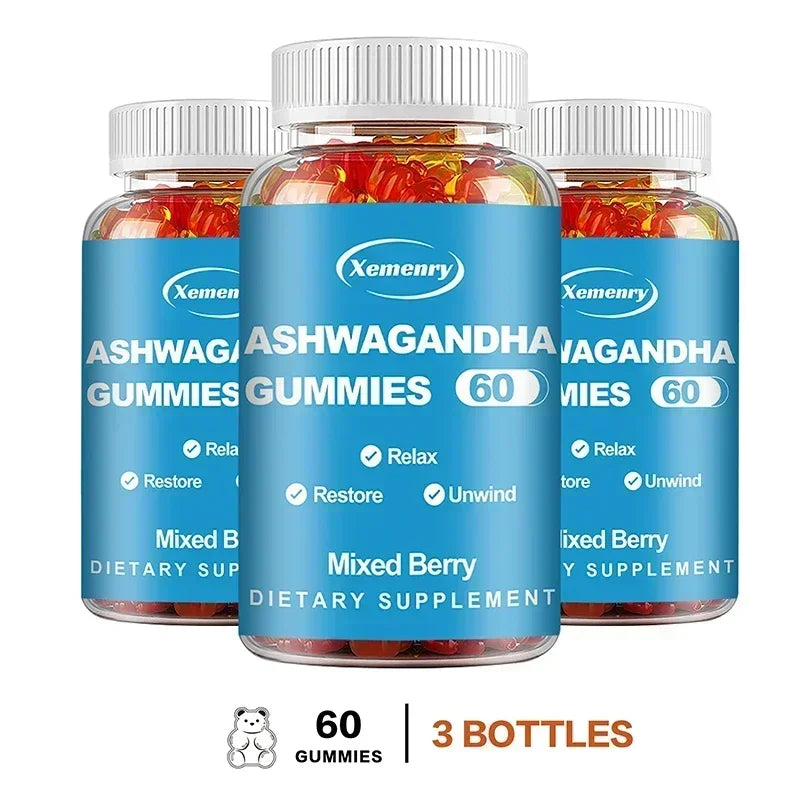 Ashwagandha Gummies - Enhances Energy, Help Recover Strength & Endurance, Relax, Promote Metabolism, Improve Sleep