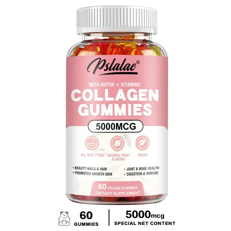 Collagen Gummies - with Biotin, Vitamin C - Supports Healthy Hair, Skin and Nails