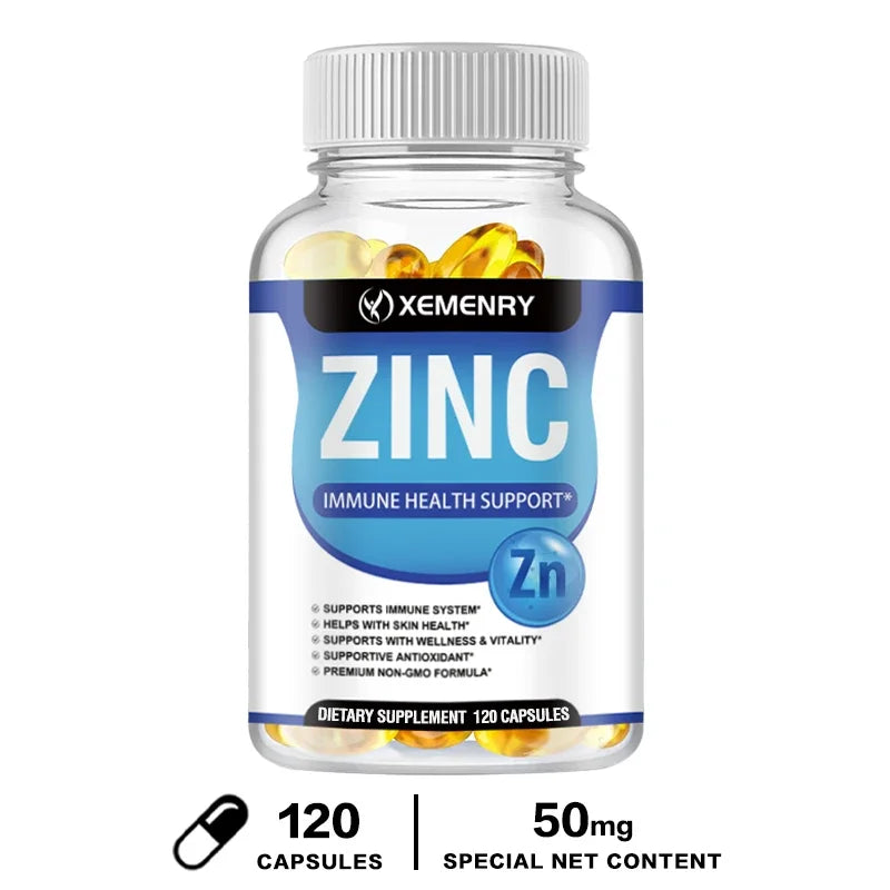 Zinc Capsules Support The Body's Immune Defense 120 Vegan Capsules Non-GMO, Gluten-Free