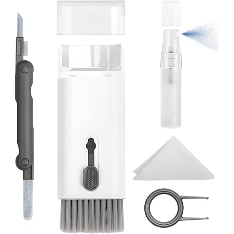 Keyboard & Laptop Cleaning Kit Computer, Screen & Electronic Cleaner with Brushes, Cloths & Tools for MacBook, iPad, iPhone, Earbuds & Camera