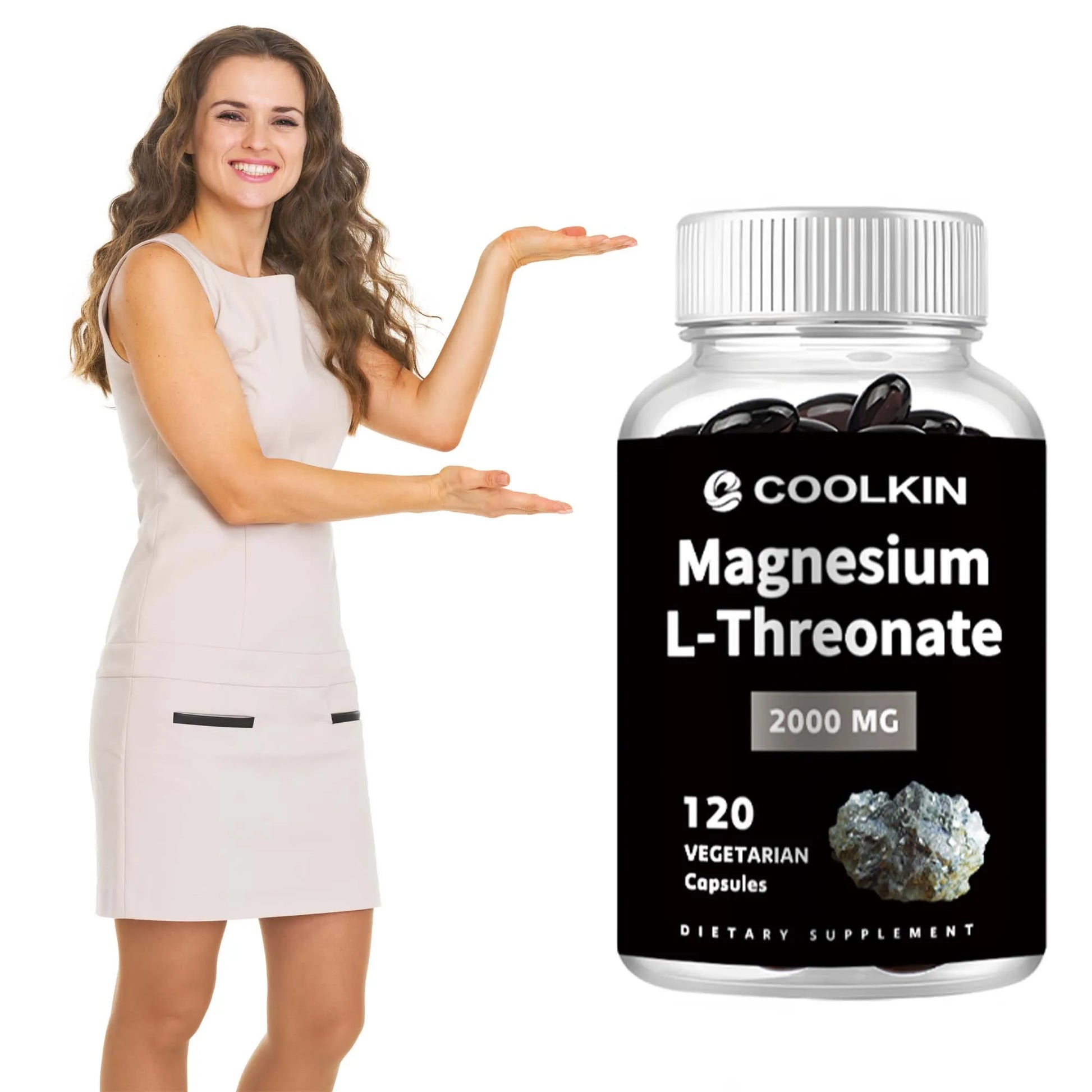 Magnesium L-Threonate - Promotes Brain Health, Enhances Memory and Concentration, and Improves Sleep Quality - 120 Capsules