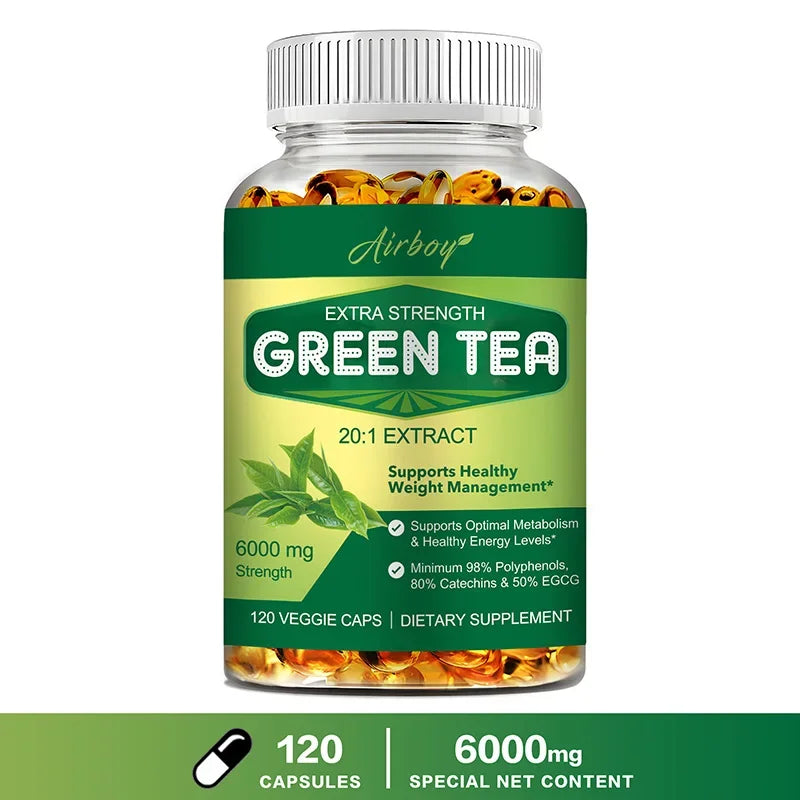 Green Tea Capsules - Provide Energy, Promote Metabolism, Weight Management, Antioxidation