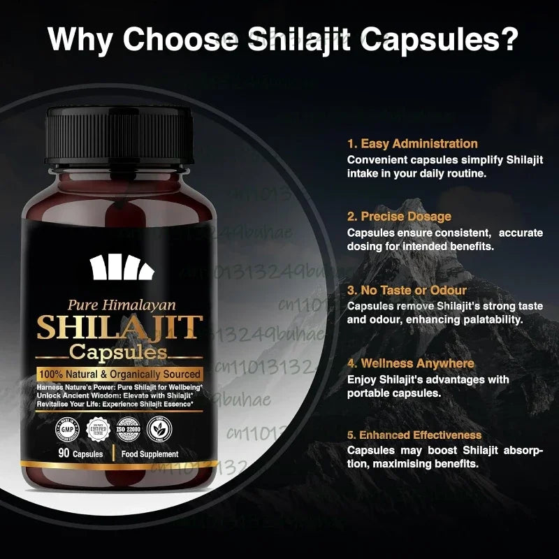 Himalaya Shilajit Capsule Original High in Trace Minerals& Fulvic Acid for Energy,Muscle Strength&Immunity, Endurance for Adult
