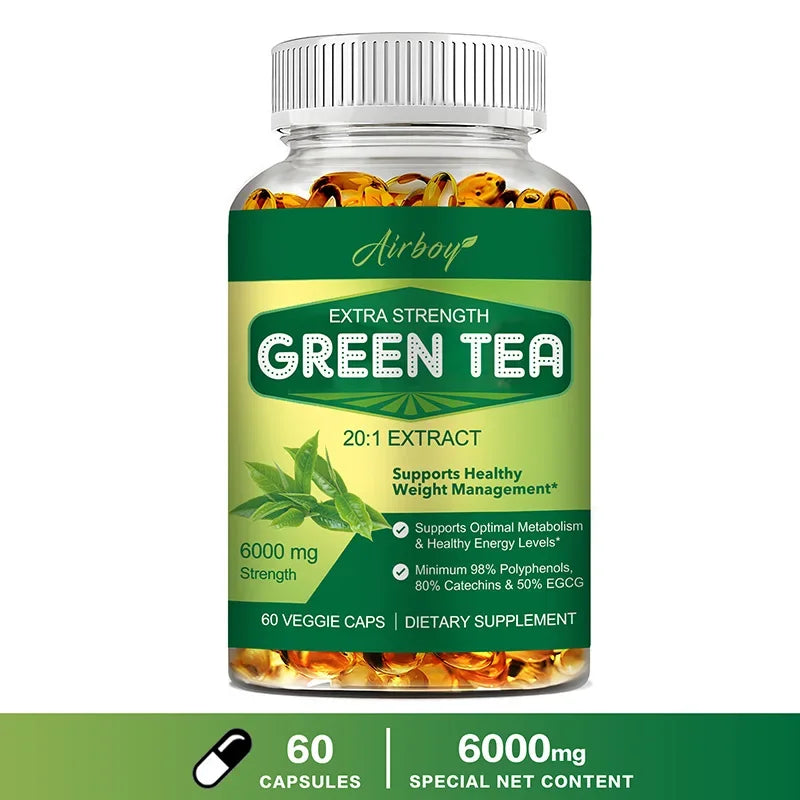 Green Tea Capsules - Provide Energy, Promote Metabolism, Weight Management, Antioxidation