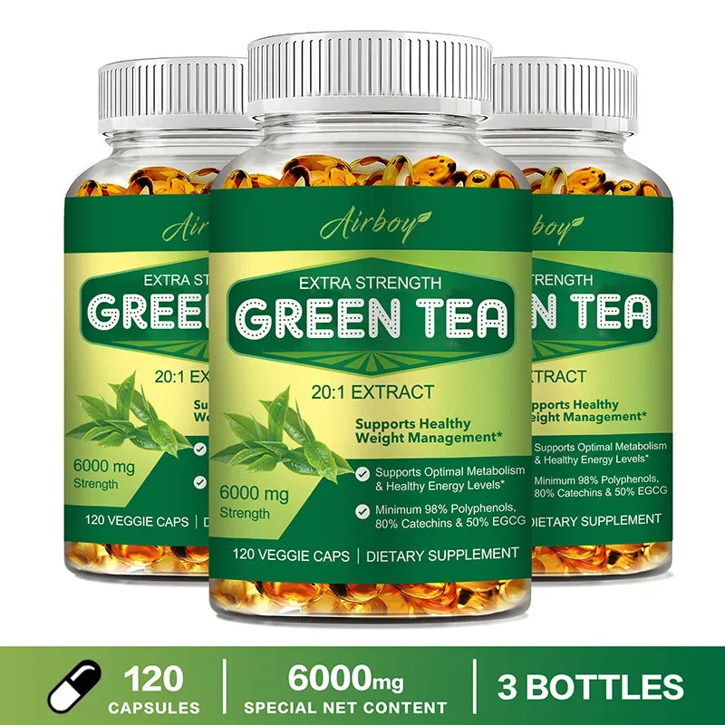 Green Tea Capsules - Provide Energy, Promote Metabolism, Weight Management, Antioxidation