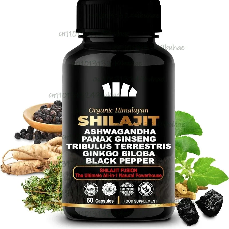 Himalaya Shilajit Capsule Original High in Trace Minerals& Fulvic Acid for Energy,Muscle Strength&Immunity, Endurance for Adult