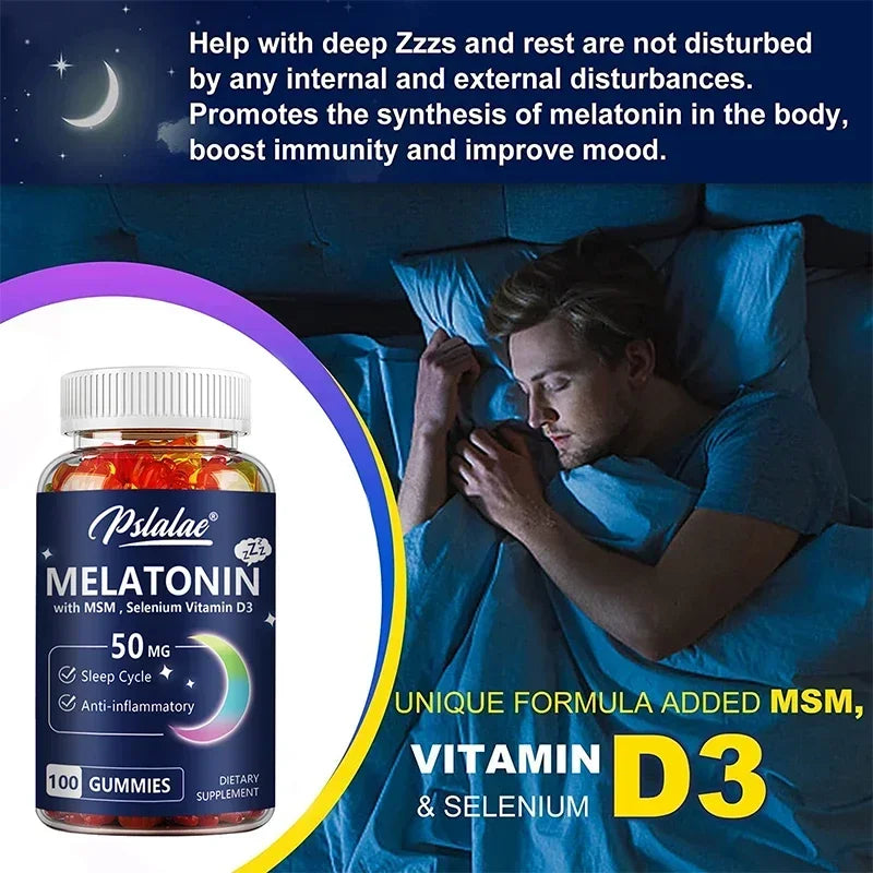 Melatonin Gummies - Improve Sleep Quality and Support Deep Sleep, Relaxation During Sleep, Promotes Falling Asleep Quickly