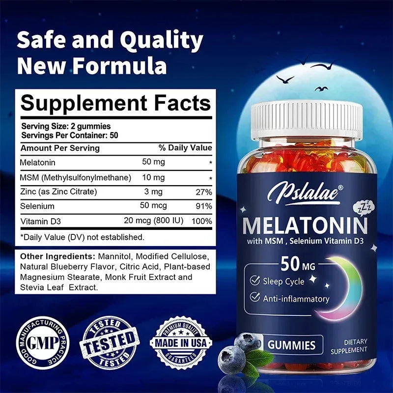  Melatonin Gummies - Improve Sleep Quality and Support Deep Sleep, Relaxation During Sleep, Promotes Falling Asleep Quickly