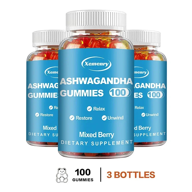 Ashwagandha Gummies - Enhances Energy, Help Recover Strength & Endurance, Relax, Promote Metabolism,  Improve Sleep