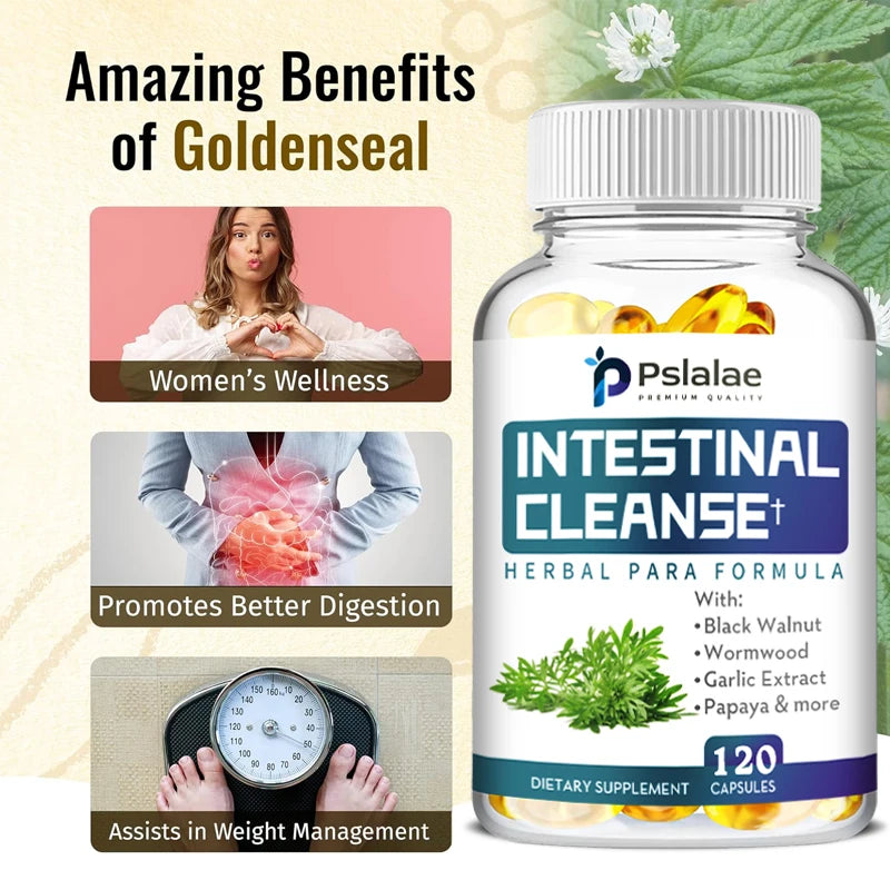 Intestinal Cleanse Capsules - with Wormwood, Black Walnut, Goldenseal - Supports Intestinal Health and Promotes Bowel Regularity