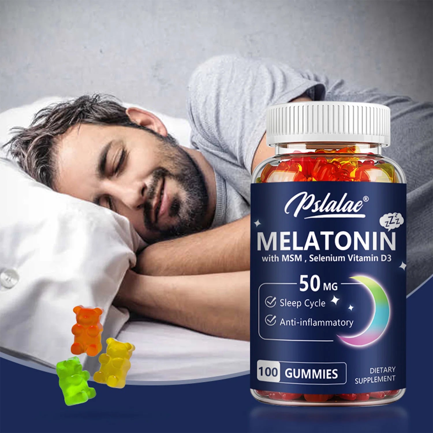Melatonin Gummies - Improve Sleep Quality and Support Deep Sleep, Relaxation During Sleep, Promotes Falling Asleep Quickly