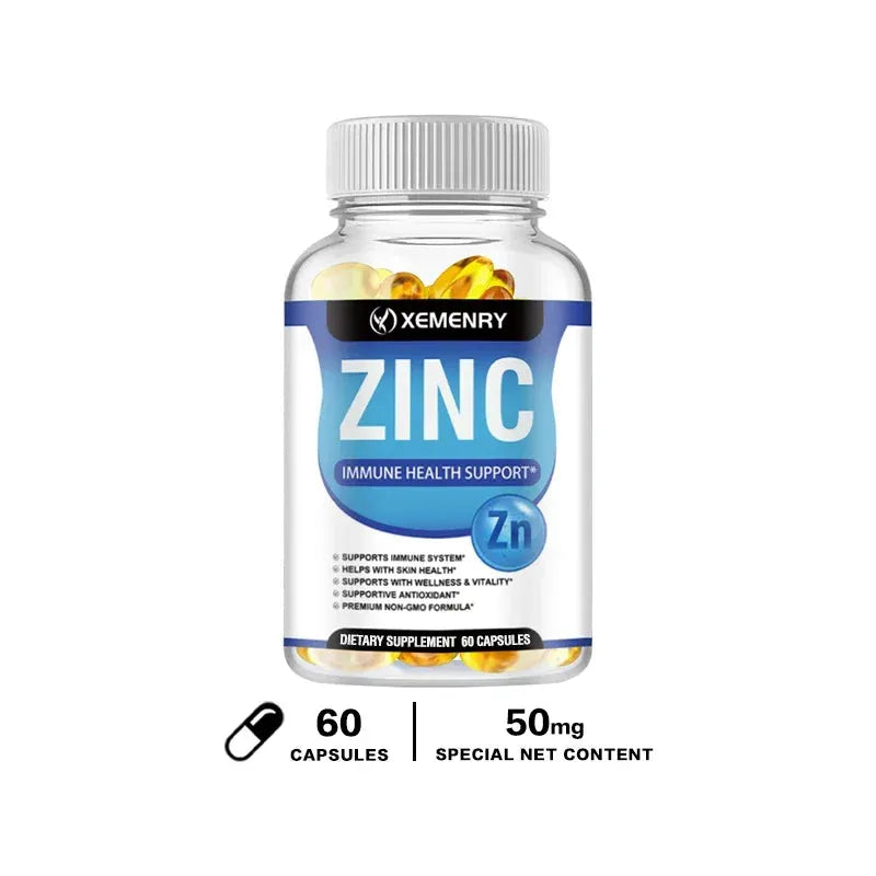 Zinc Capsules Support The Body's Immune Defense 120 Vegan Capsules Non-GMO, Gluten-Free