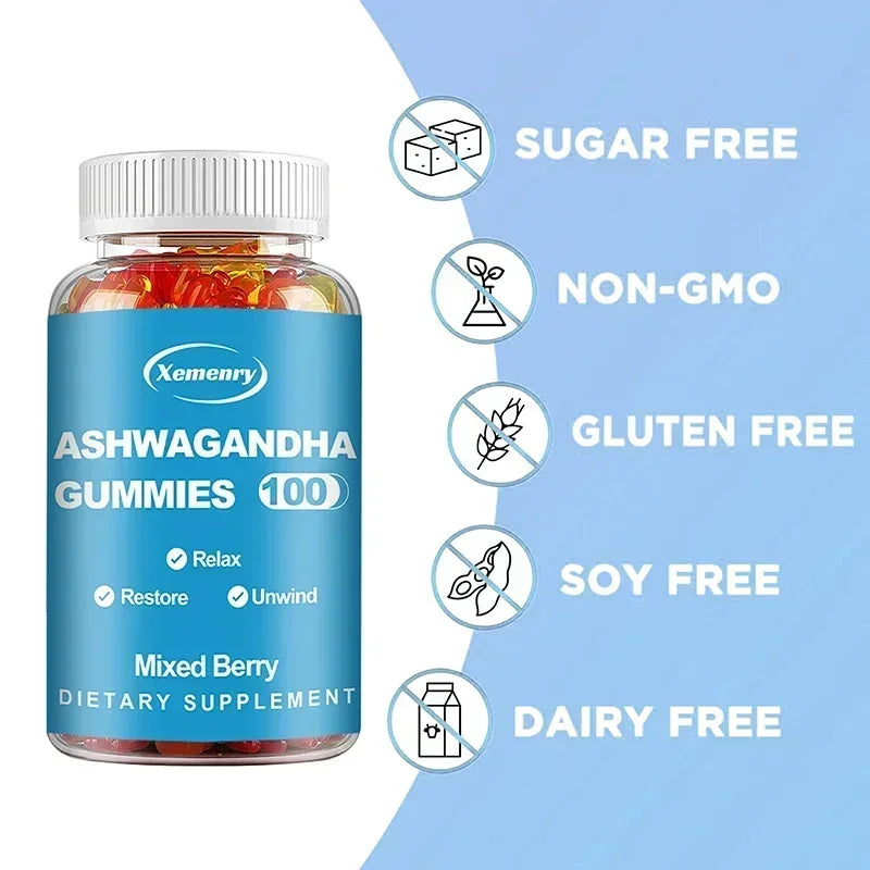 Ashwagandha Gummies - Enhances Energy, Help Recover Strength & Endurance, Relax, Promote Metabolism,  Improve Sleep