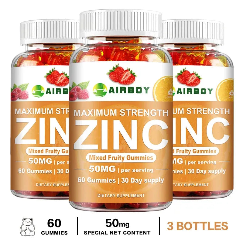 Zinc Gummies - Enhances Brain Function, Improves Mood and Memory, Antioxidant