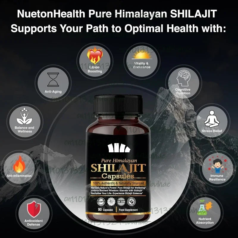 Himalaya Shilajit Capsule Original High in Trace Minerals& Fulvic Acid for Energy,Muscle Strength&Immunity, Endurance for Adult
