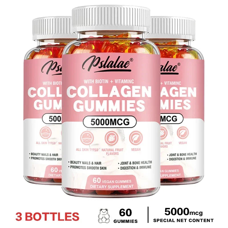 Collagen Gummies - with Biotin, Vitamin C - Supports Healthy Hair, Skin and Nails