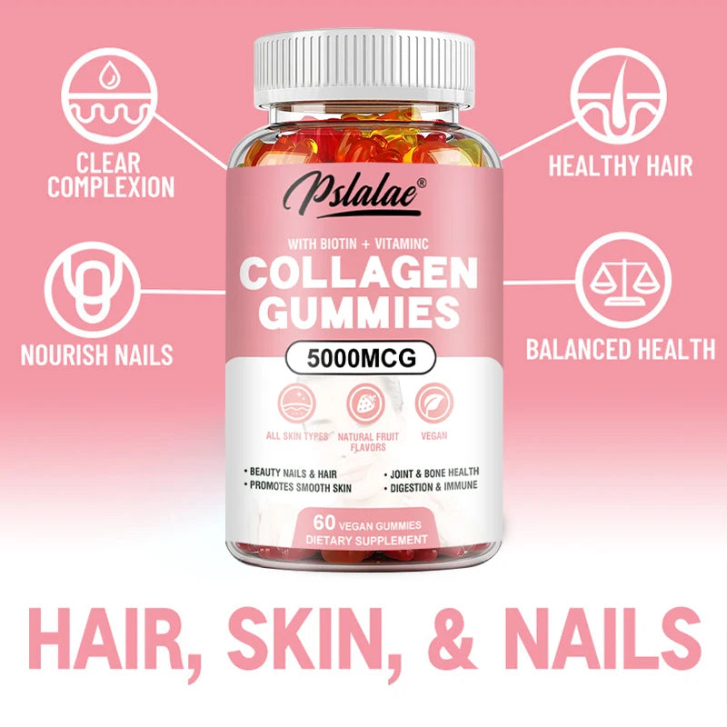 Collagen Gummies - with Biotin, Vitamin C - Supports Healthy Hair, Skin and Nails