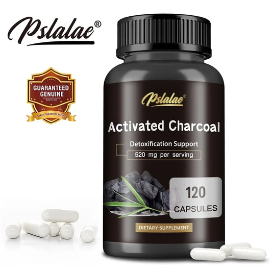 Activated Charcoal Capsules - Colon Cleansing Detoxifier Supports Normal Bowel Function Relieves Bloating Speeds Up Metabolism