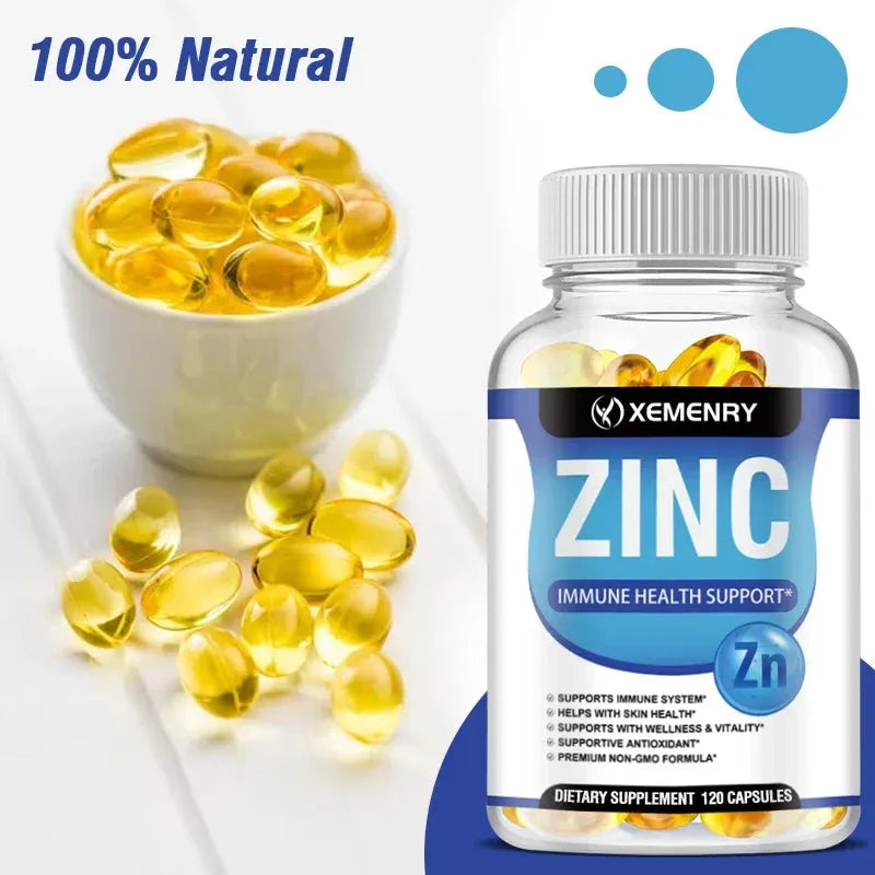 Zinc Capsules Support The Body's Immune Defense 120 Vegan Capsules Non-GMO, Gluten-Free