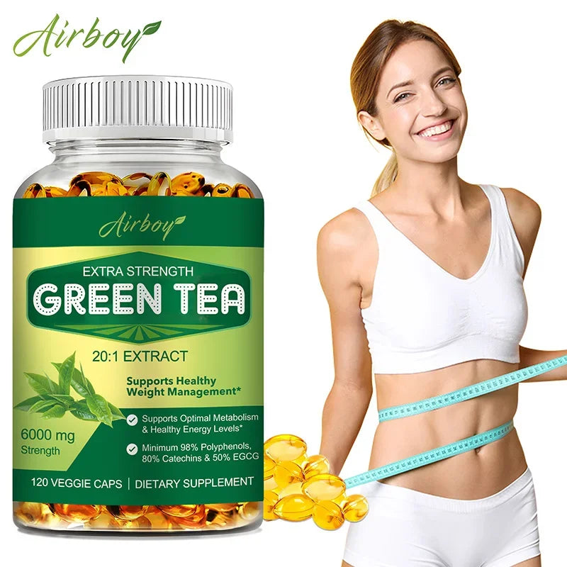Green Tea Capsules - Provide Energy, Promote Metabolism, Weight Management, Antioxidation