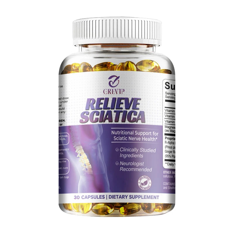 Sciatic Nerve Relief Supplement - Relieve Occasional Burning and Numbness in The Lower Back, Hips, Legs and Calves