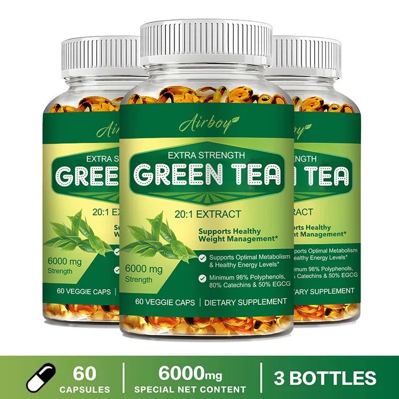 Green Tea Capsules - Provide Energy, Promote Metabolism, Weight Management, Antioxidation