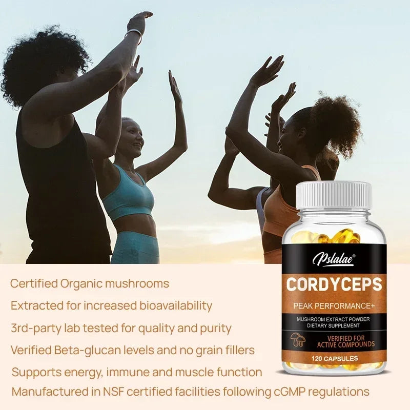 Cordyceps Capsules - Contains Organic Cordyceps Militaris To Support Immune Health, Boost Energy and Maintain Vitality, Non-GMO