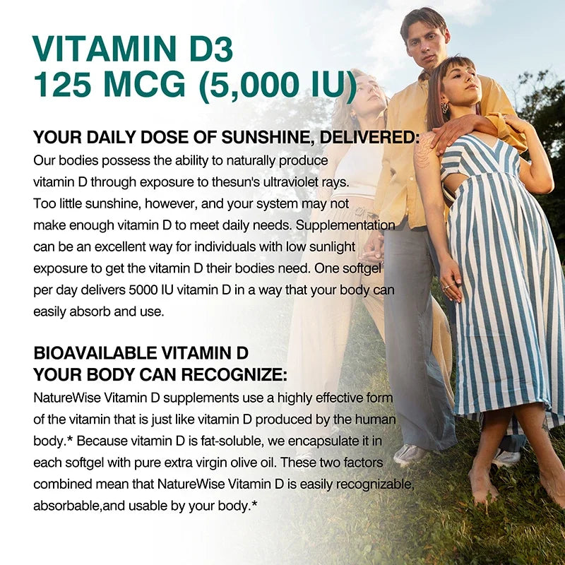 Vitamin D3 - Promotes Strong Bones and Teeth, Immunity, Healthy Muscle Function