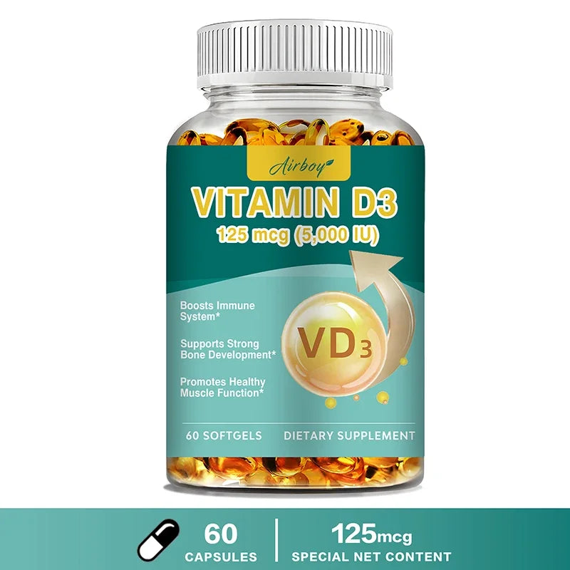 Vitamin D3 - Promotes Strong Bones and Teeth, Immunity, Healthy Muscle Function