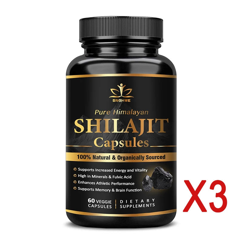 Himalaya Shilajit Capsule Original High in Trace Minerals& Fulvic Acid for Energy,Muscle Strength&Immunity, Endurance for Adult