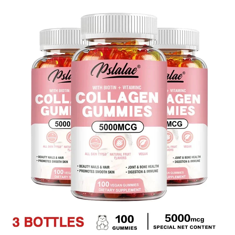 Collagen Gummies - with Biotin, Vitamin C - Supports Healthy Hair, Skin and Nails