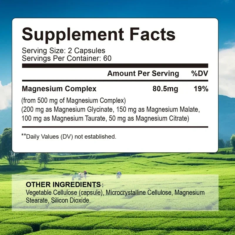 Magnesium Complex - Bone, Muscle & Heart Health Supplement, Sleep Support,Muscle Relaxation,Stress & Anxiety Relief Supplement