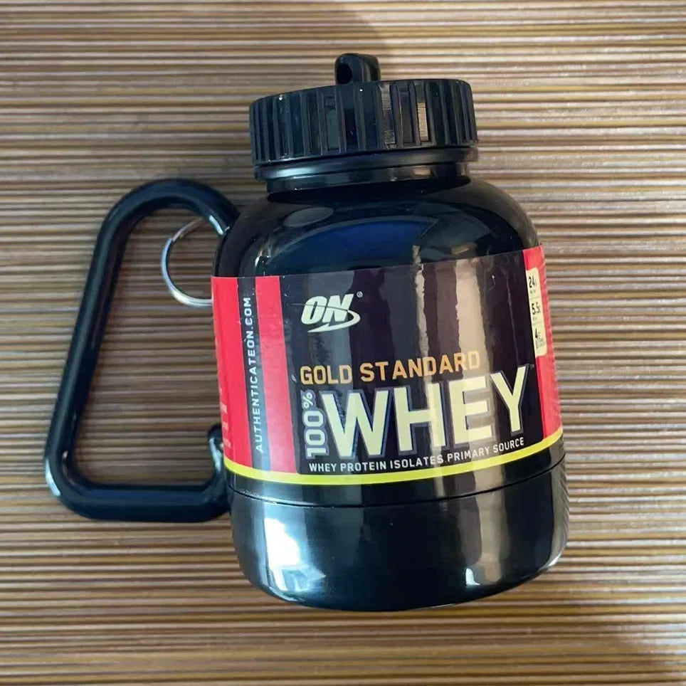 Portable Protein Powder Bottle With Whey Keychain Health Funnel Medicine Box Small Water Cup Outdoor camping Container