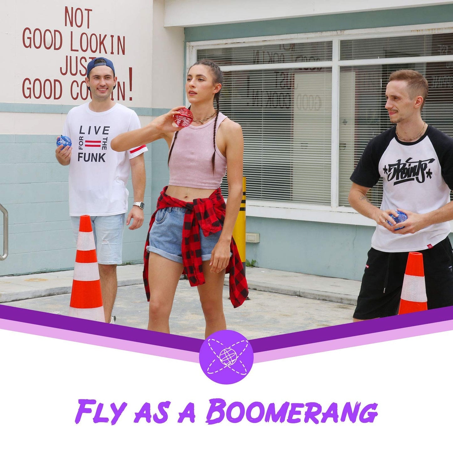 GlowFly Hover Ball - Hand-Controlled LED Drone with Boomerang Effect