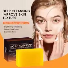 Kojic Acid & Turmeric Brightening Soap – Dark Spot Remover with Vitamin C, Retinol & Lemon Oil