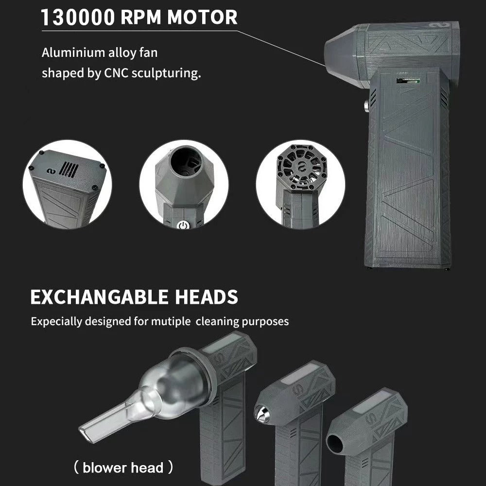 130000RPM High-Speed Turbo Blower – Strong Jet Air Pump for Drying & Dust Removal